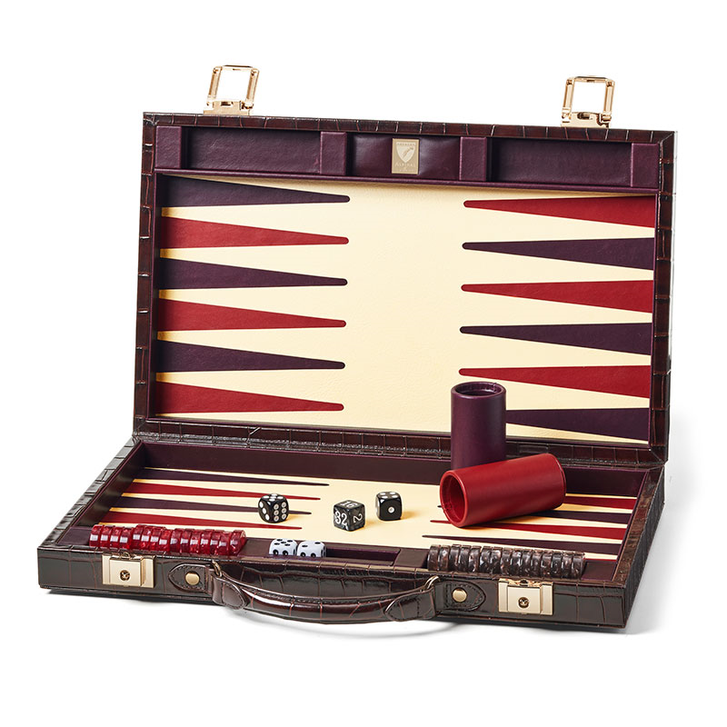 Backgammon Set, L38 x W23cm, Amazon Brown Croc-0