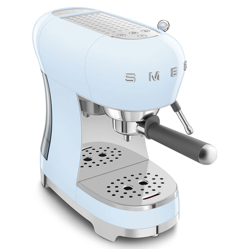 50's Style Espresso Coffee Machine, Pastel Blue-3