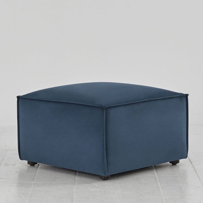 Model 03 Velvet Ottoman, Teal-2