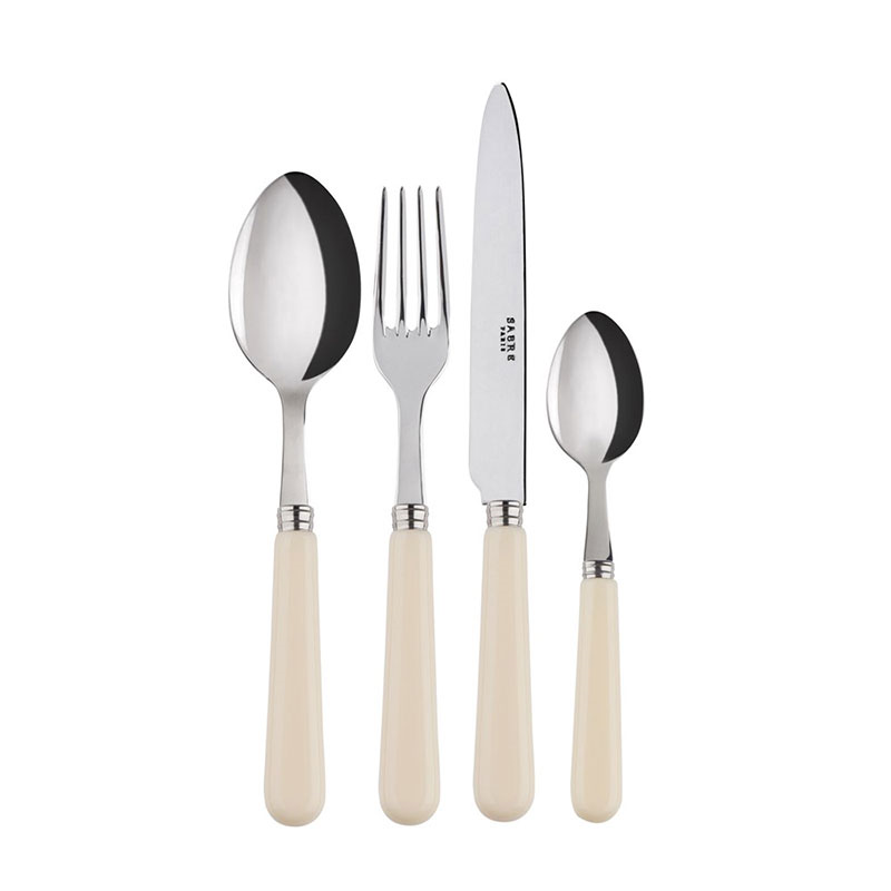 Basic 24 piece cutlery set, Ivory-0