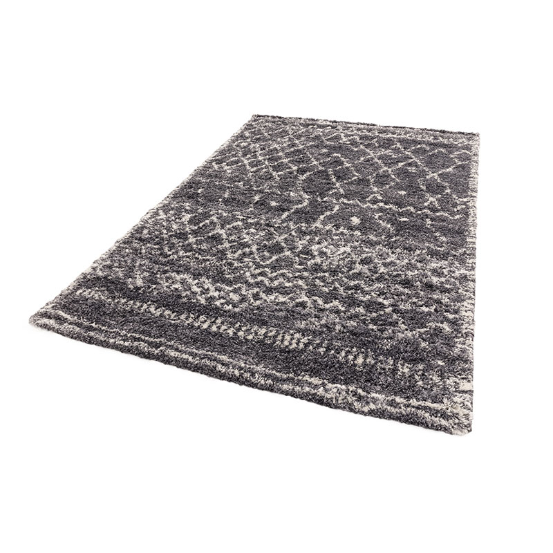 Alto moroccan shaggy rug, 200 x 290cm, Grey & Cream-1