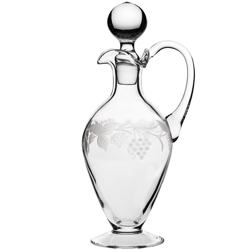 Grapevine Handled Wine Decanter, 800ml, Clear-0