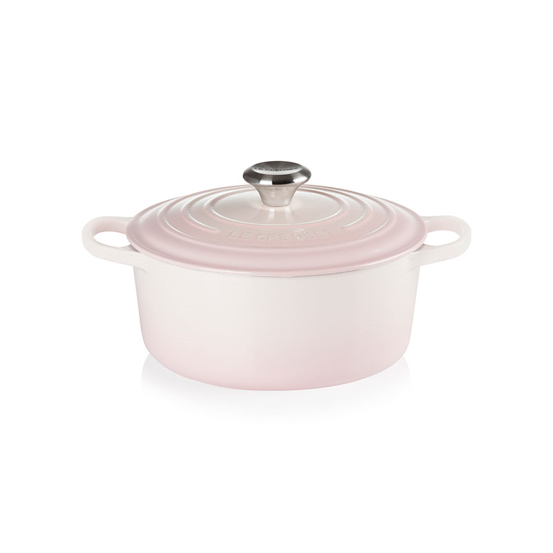 Signature Cast Iron Round casserole, 24cm - 4.2 litre, Shell Pink-3