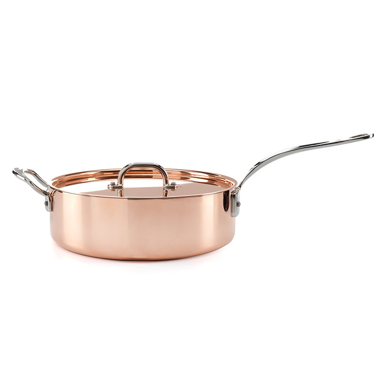 Induction Sautepan with Lid, 26cm, Copper-0