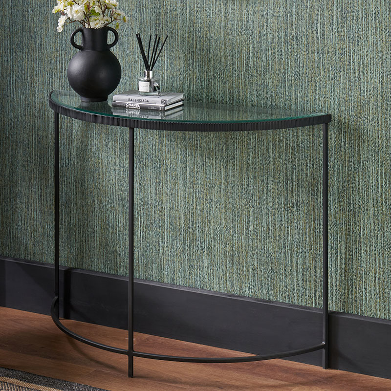 Marazzi Half Moon Console Table, Black-0