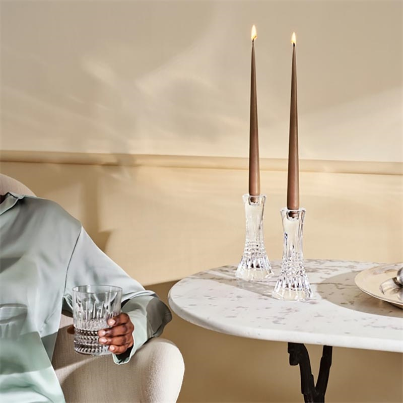 Lismore Diamond Set of 2 Candlesticks, 18cm, Clear-1