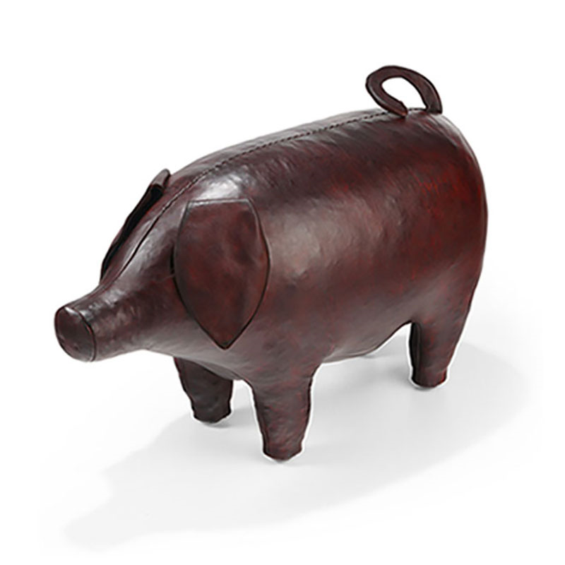 Hand Crafted Leather Small Standing Yorkshire Pig-0