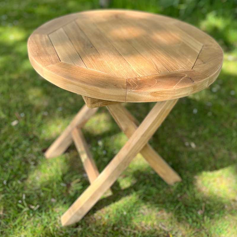 Lavender Round Coffee Table, D50cm, Teak-4