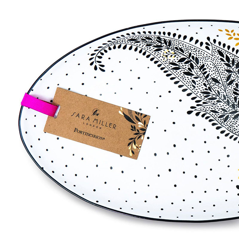 Artisanne Noir Serving Platter, L32 x W18cm, Monochrome-5