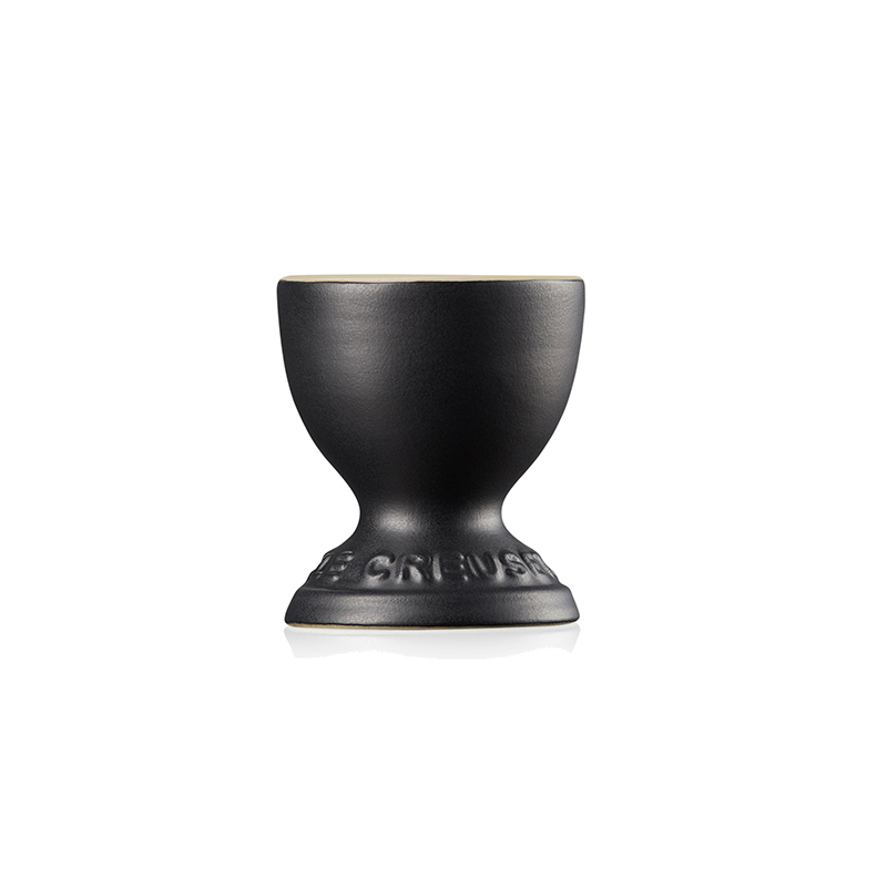 Stoneware Egg cup, Satin Black-2