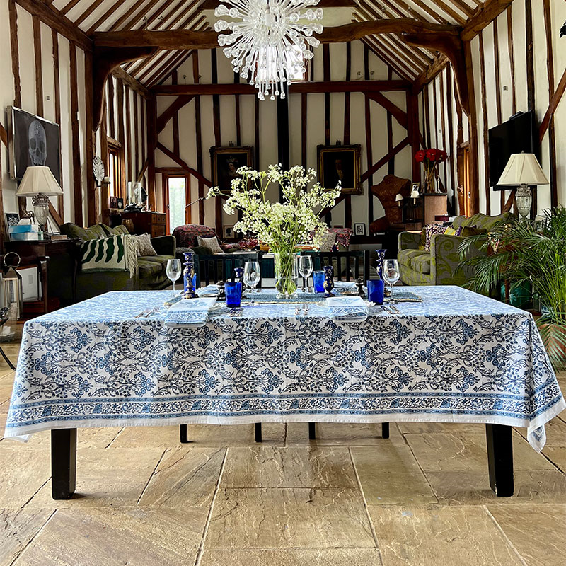 Nilaya Tablecloth, 170 x 270cm, Blue-0