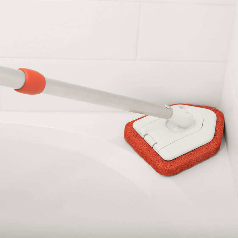 Extendable tub & tile scrubber, Silver/Grey-0