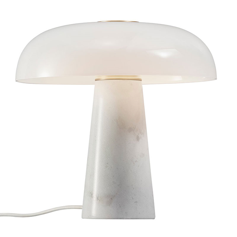 Glossy Table Lamp, H32cm, Opal white-3