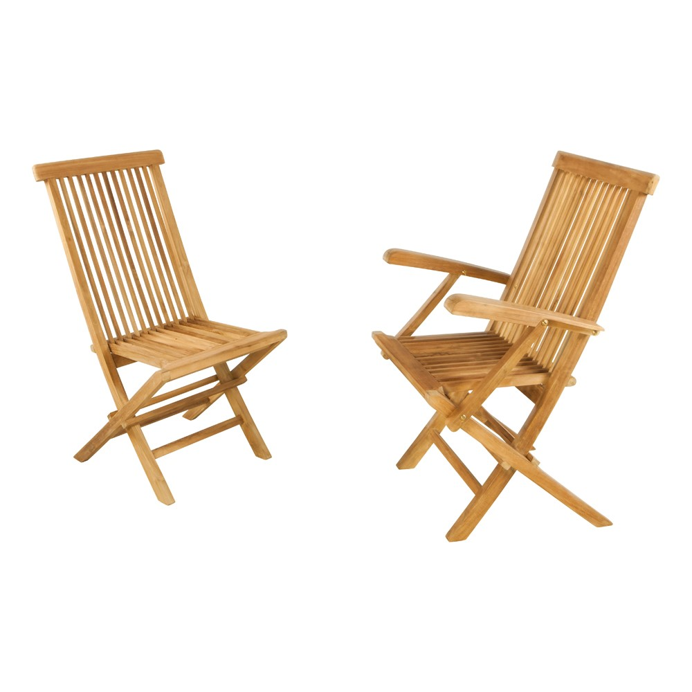 Snapdragon Folding Stacking Carver Chair, Teak-4