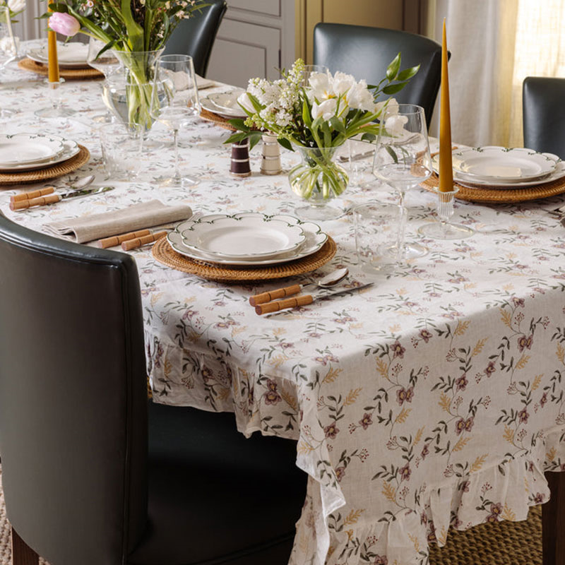 Hellebore Ruffle Tablecloth, 300 x 170cm, Multi-3