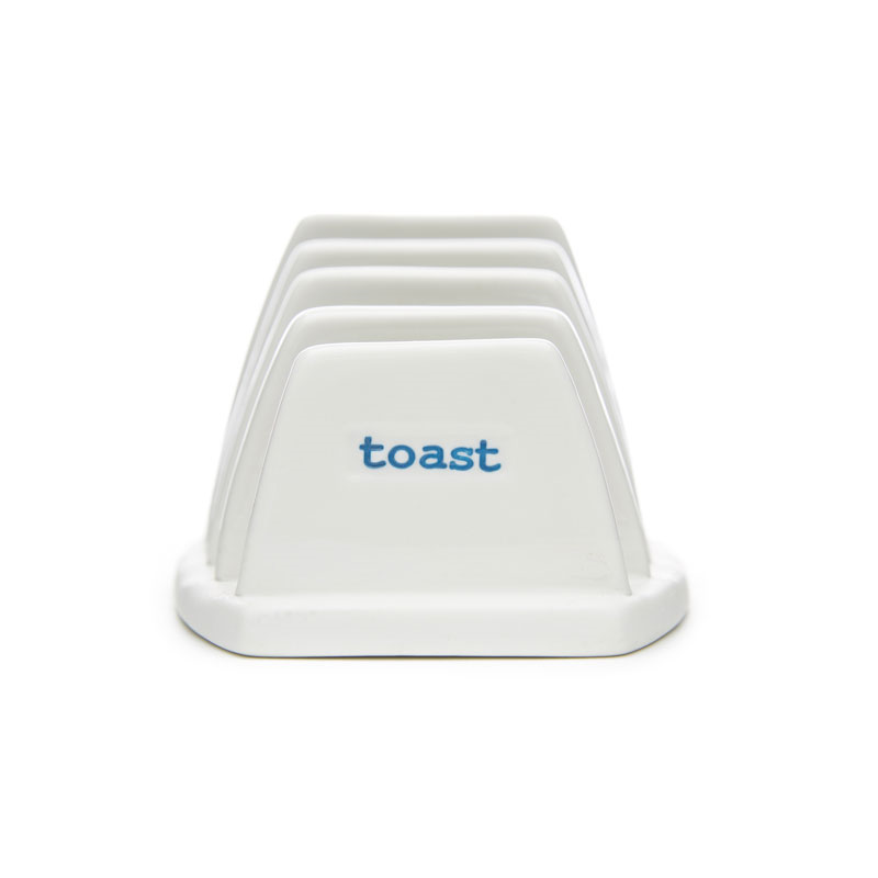 'Toast' Ceramic Toast Rack, White/Blue-1