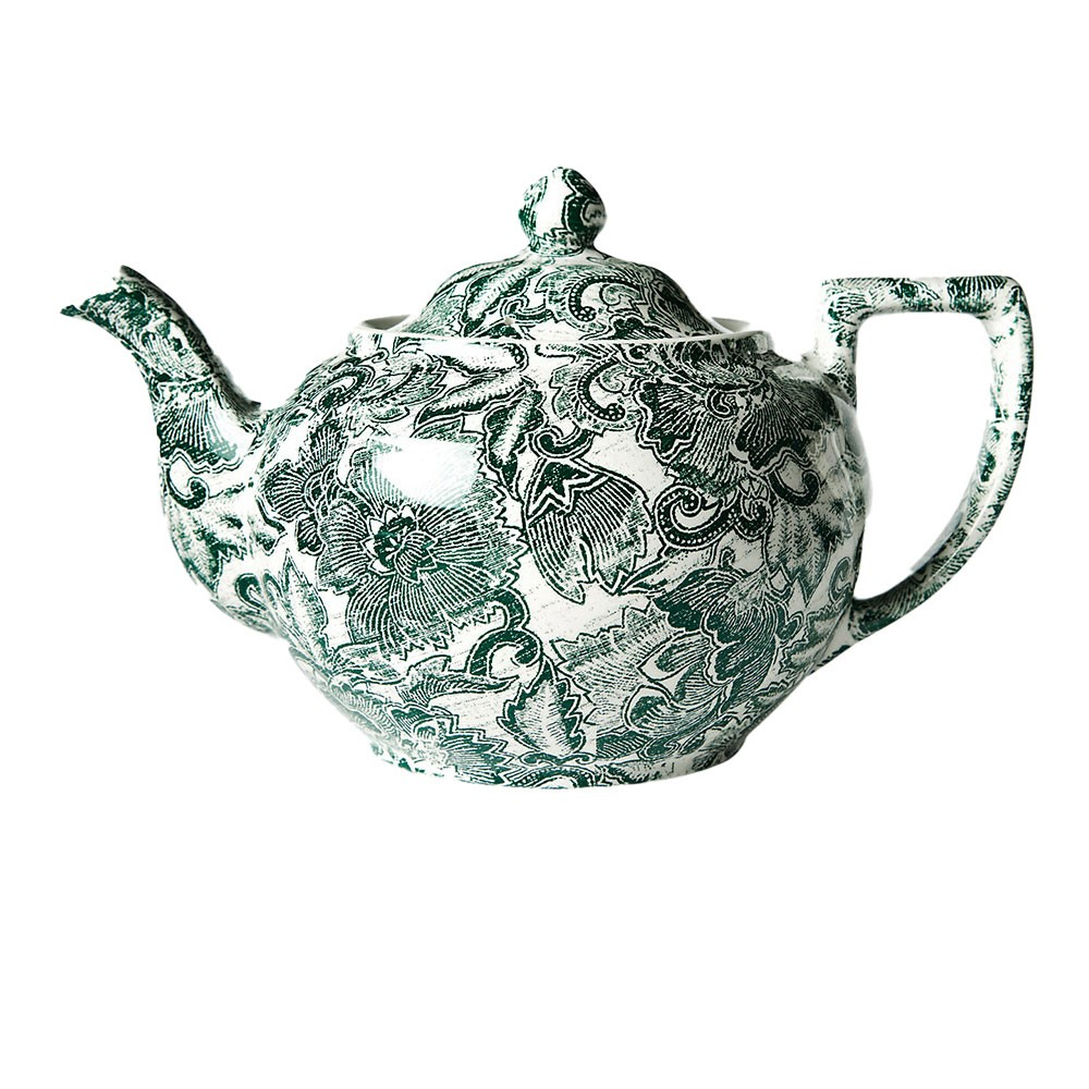 Faded Peony Teapot, Green-0