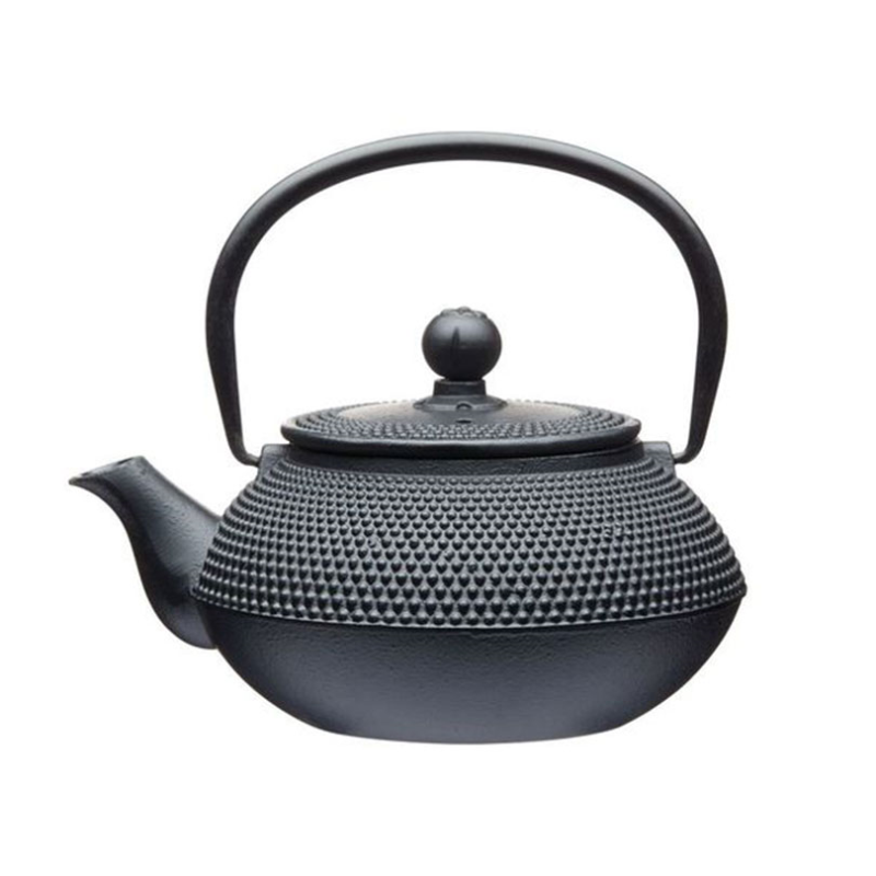 Cast Iron Infuser Teapot, 3 Cup, Black-0