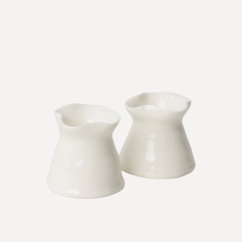 Joanna Ling Pair of Porcelain Candleholders, H5cm, White-0