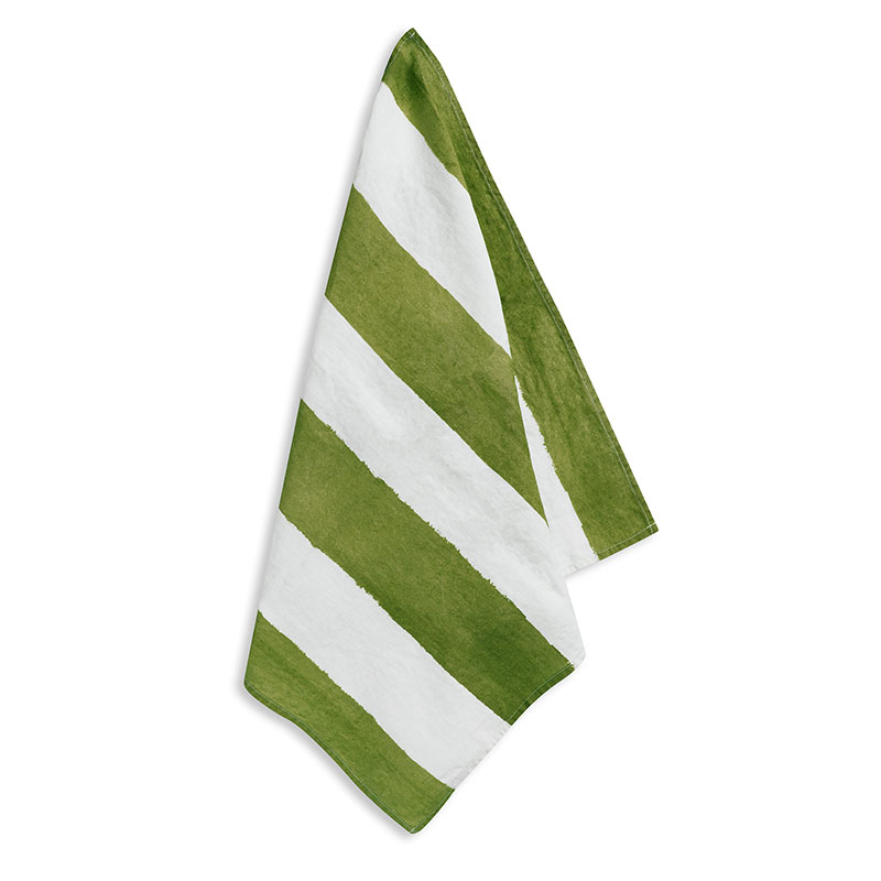 Stripe Linen Napkin, 50cm x 50cm, Avocado Green-1