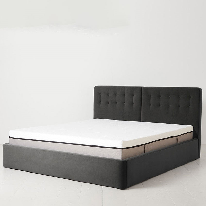 Bed 01 Velvet Super King Size Frame, Charcoal-0