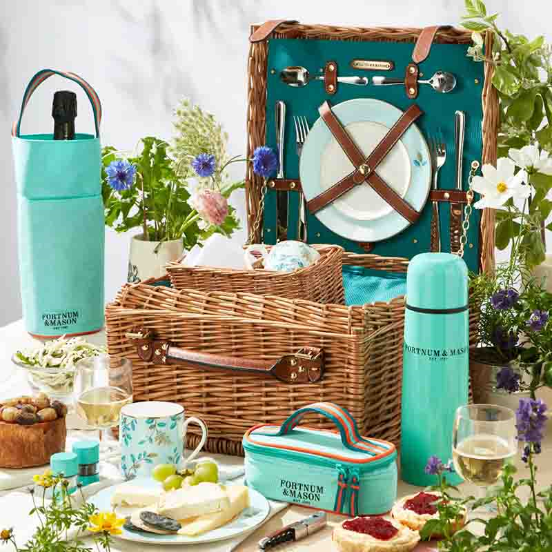 Fortnum's Camellia Picnic Hamper for Two, Eau De Nil-0