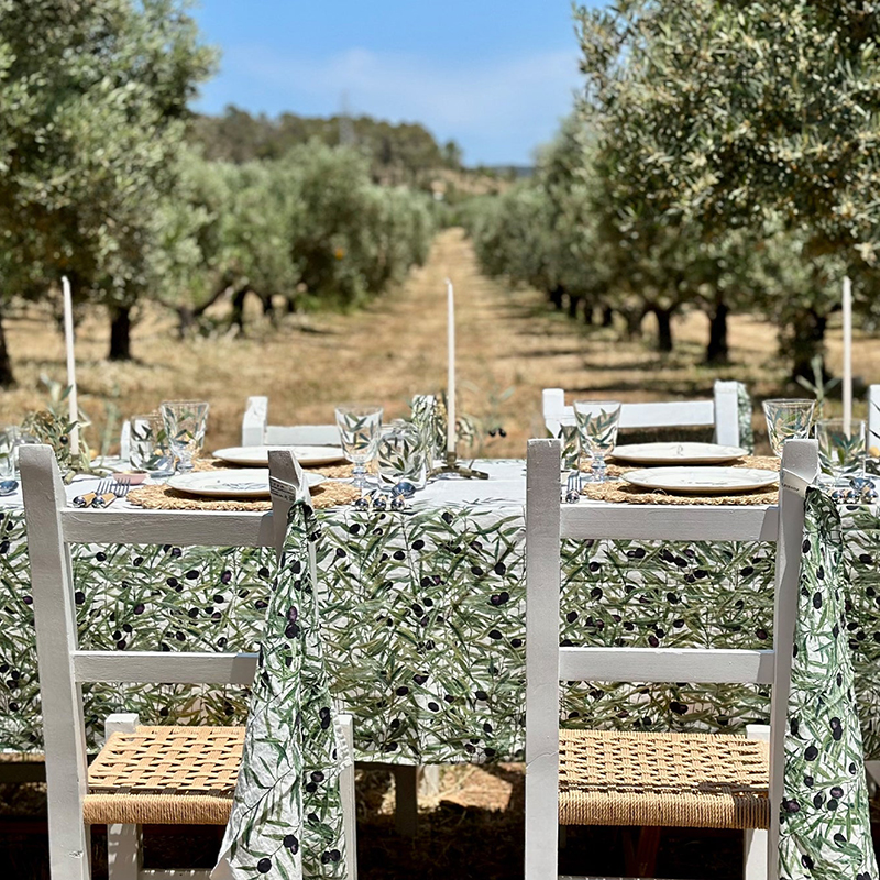 L'Olivier Tablecloth, L165 x W300cm, Green-2