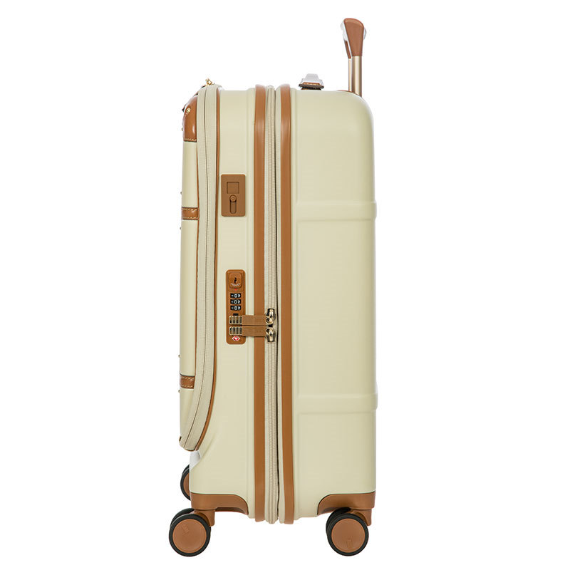 Bellagio Carry-On Suitcase with Front Pocket, H55 x L38 x W23/27cm, Cream-4