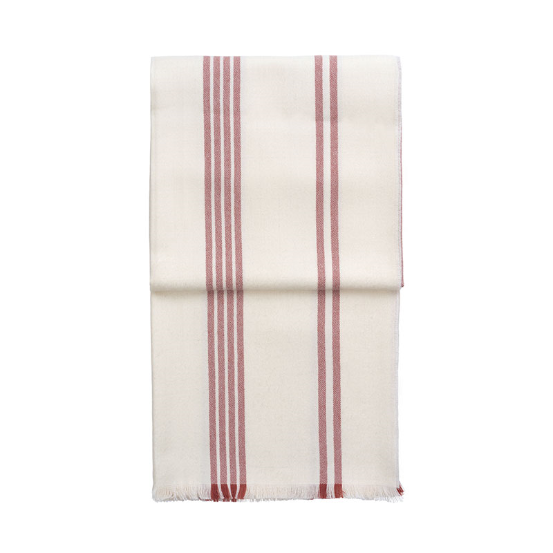 Lines Throw, H190cm x W130cm, White/Rusty Red-0