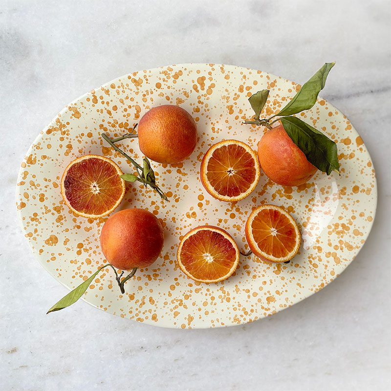 Splatter Serving Platter, 44cm, Burnt Orange-0