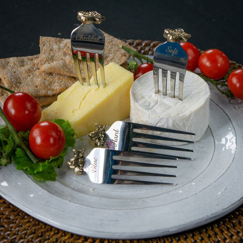 Bee Set of 4 Cheese Markers, L8cm, Silver-0