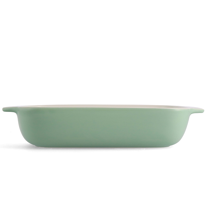 Stoneware Dish with Bamboo Lid, 32cm, Pistachio-5