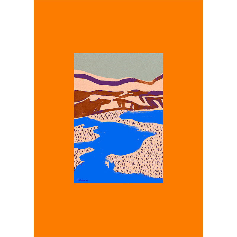 Orange Landscape Art Print, 50 x 70cm-0