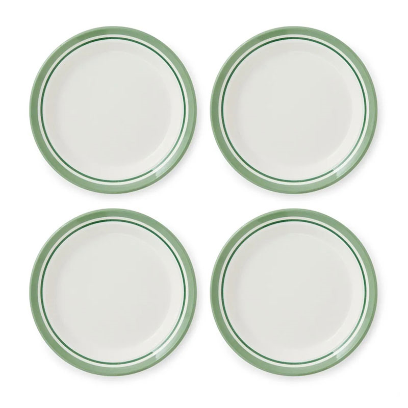 Potter's Stripe Set of 4 Salad Plates, D21.5cm, Green-1