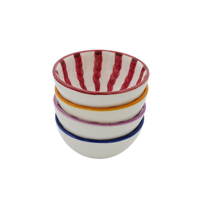 Wave Set of 4 Breakfast Bowls, D16cm, Multi-2