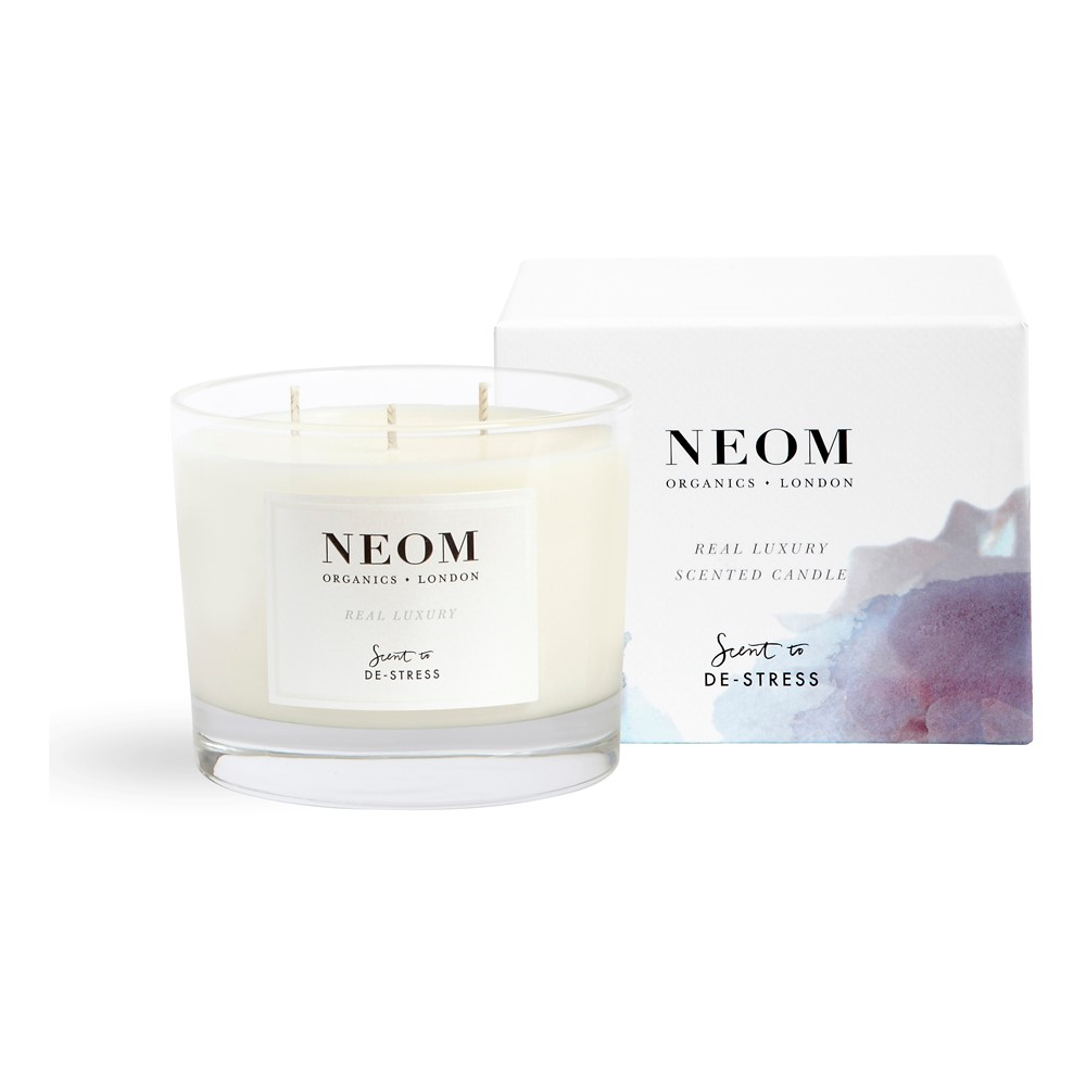 Scent to De-Stress 3 wick scented candle, White-2