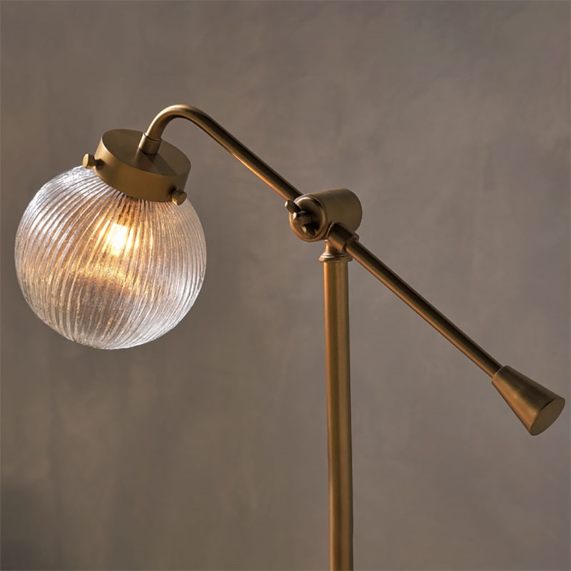 Sengol Recycled Glass Desk Lamp, H51cm, Antique Brass-2