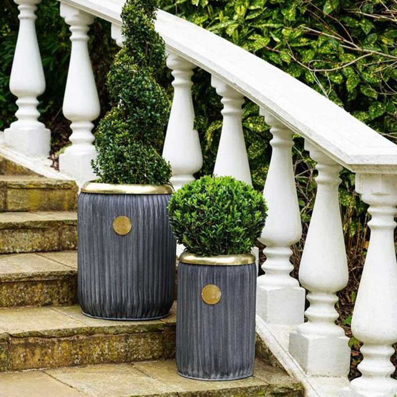 Kew Temperate House Richmond Planter, D26cm, Antique Lead-0