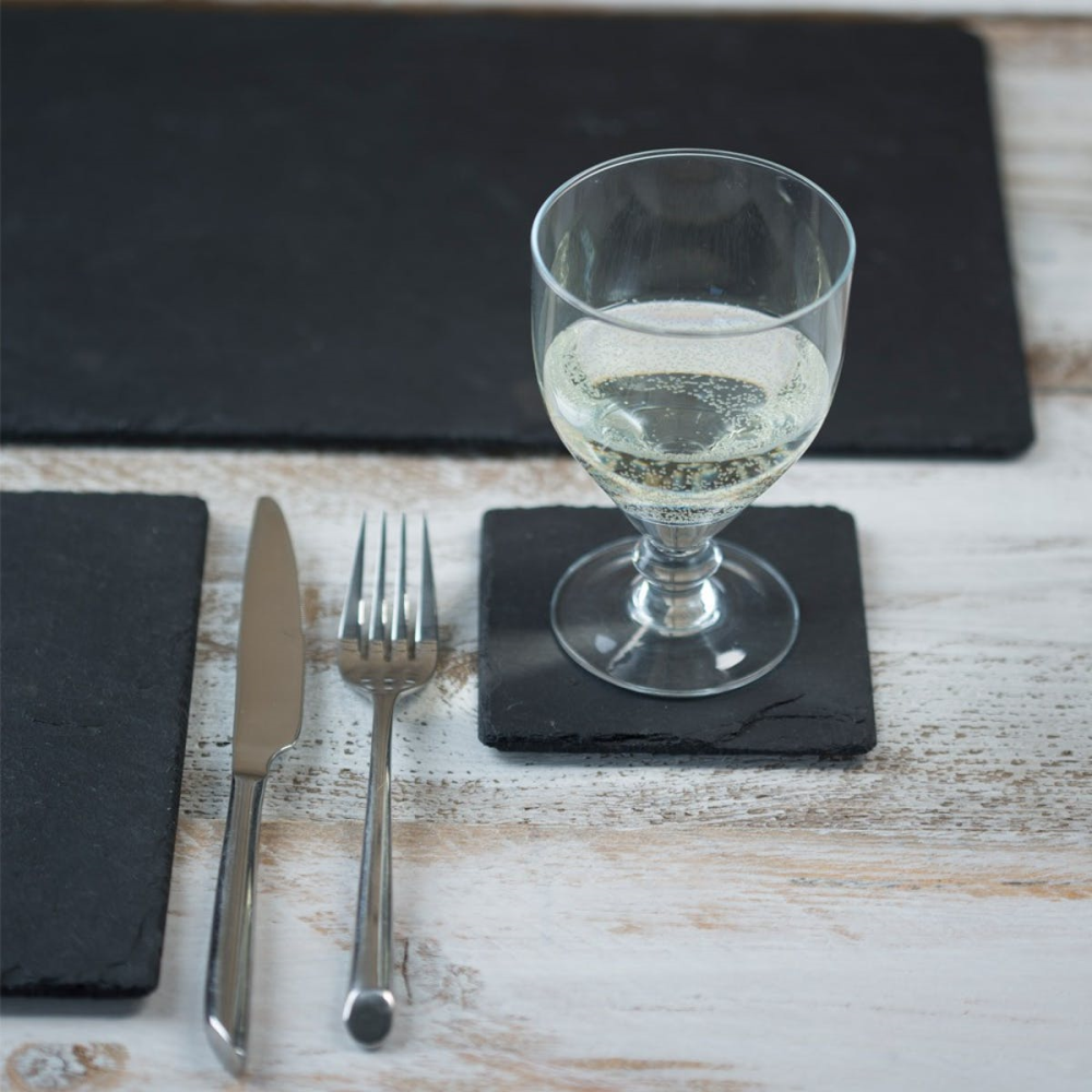 Set of 4 square coasters, 11cm, Slate-1