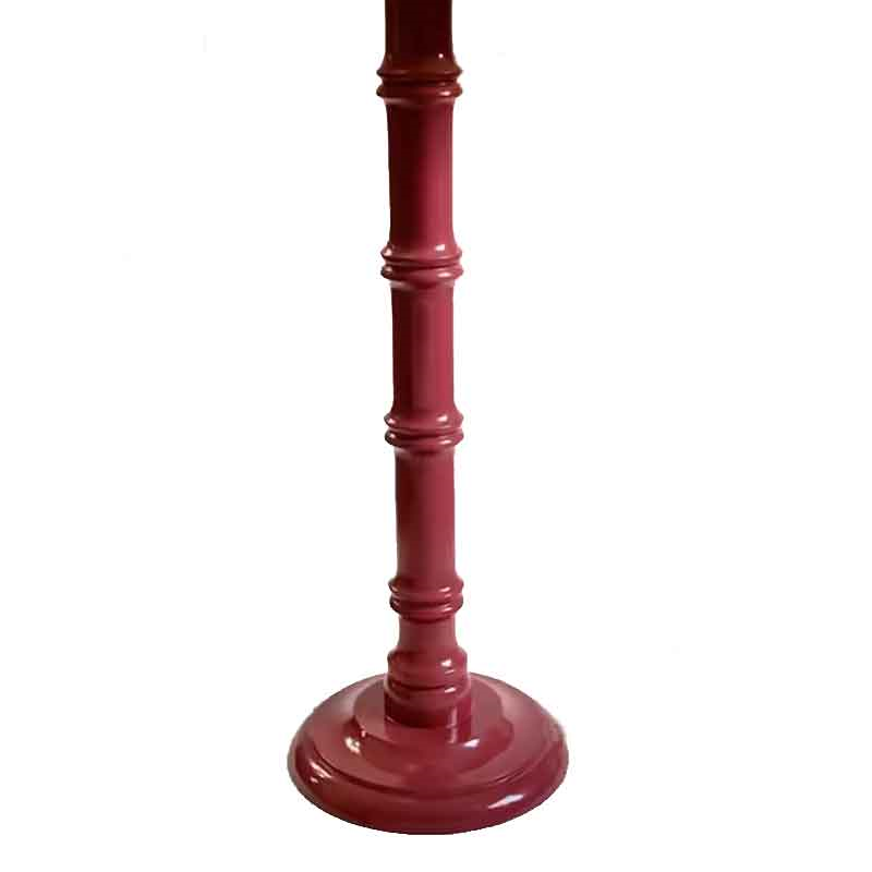 Tall Truncus Lacquered Hand Carved Lamp Base, Radicchio, 40cm-0