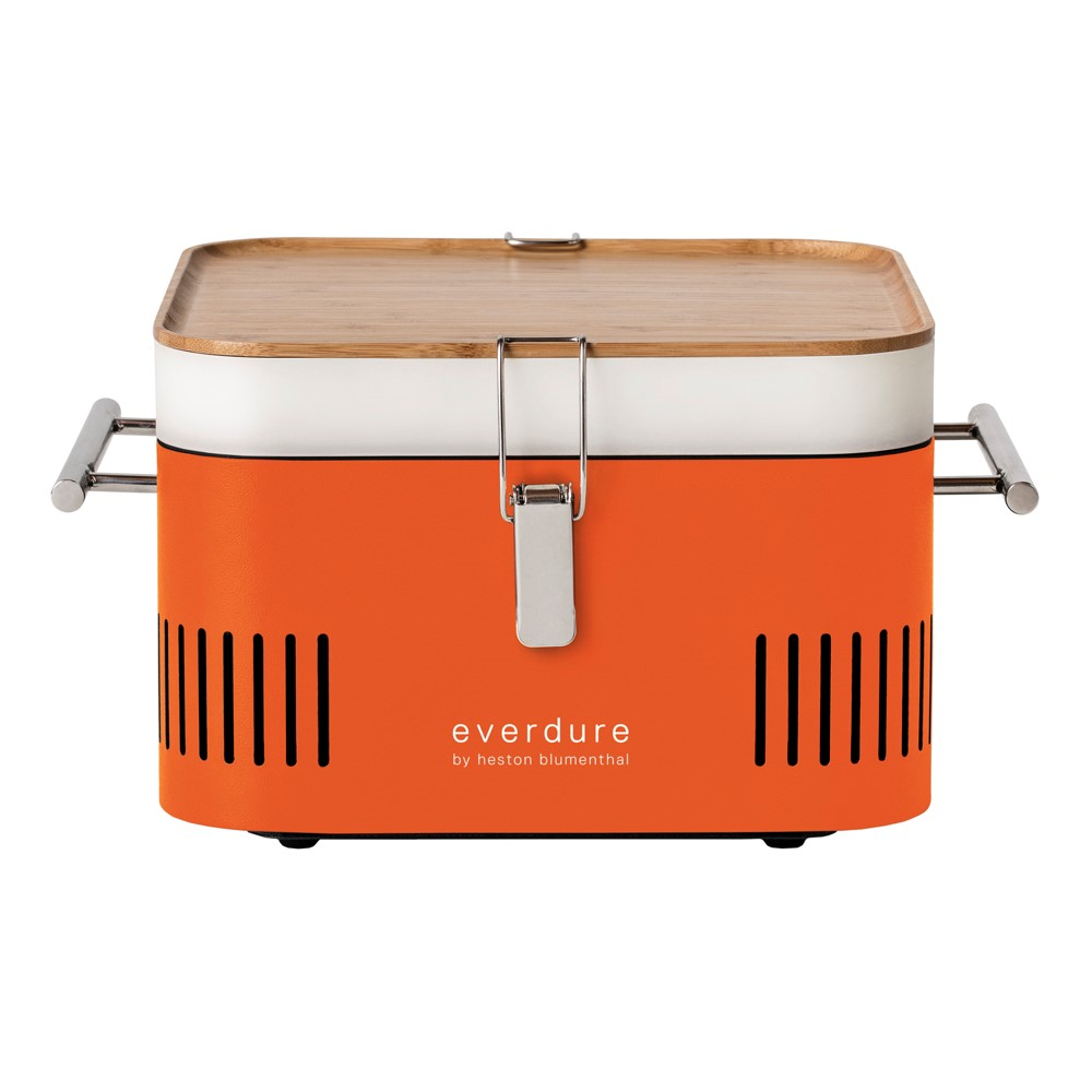 Cube Charcoal portable barbeque, H23 x D35 x W43cm, Orange-0