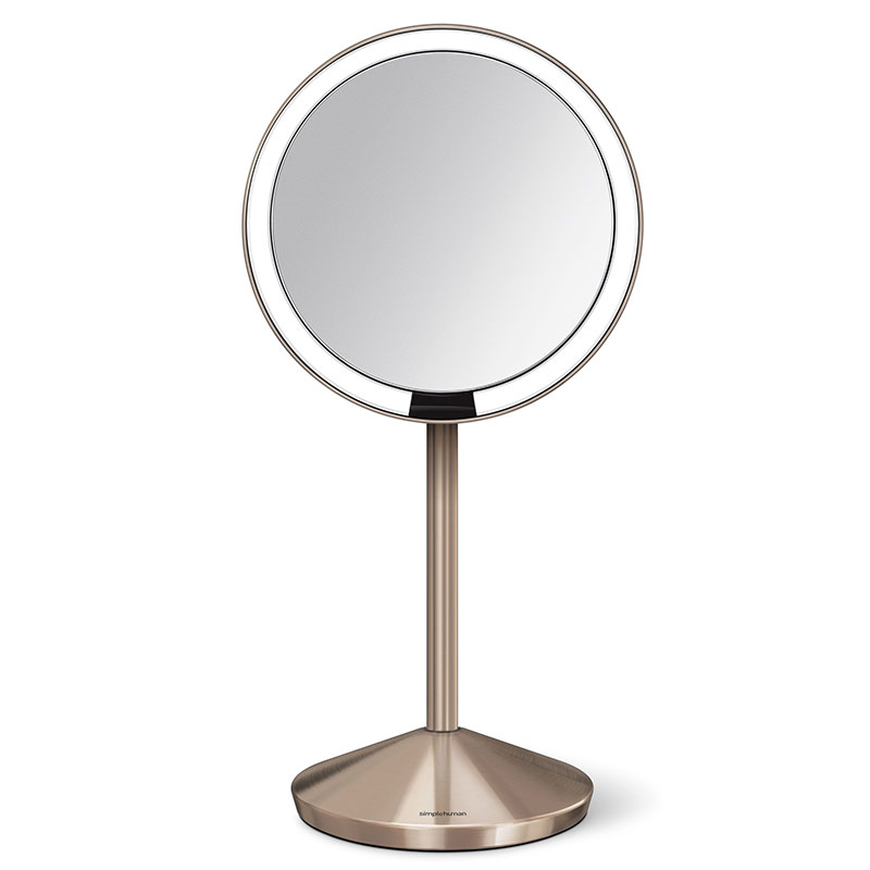 Sensor Mirror Fold, D12cm, Rose Gold Stainless Steel-0