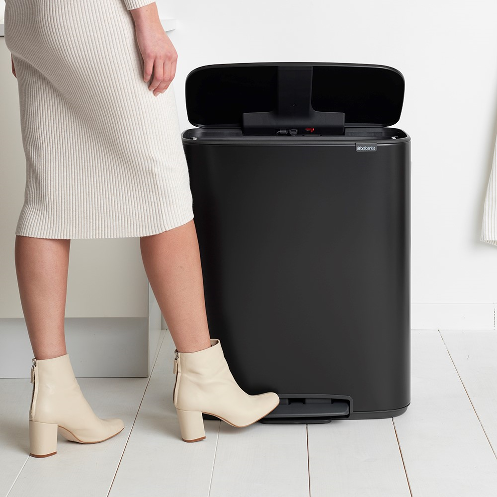 Bo Pedal bin, 2 x 30L, Matt Black-3