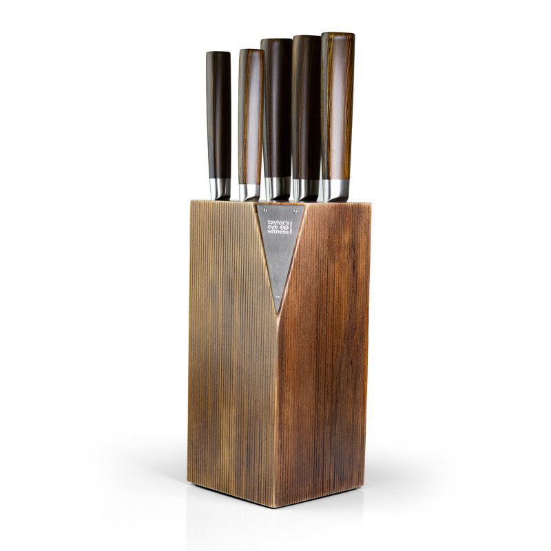 Tacoma 5 Piece Knife Block Set, Walnut-2