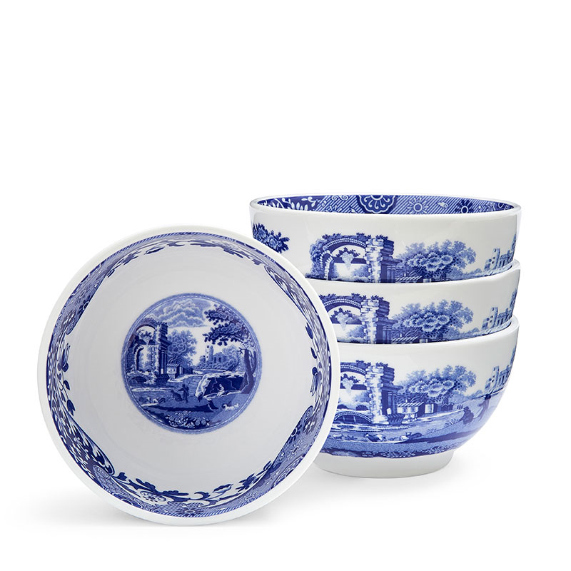 Blue Italian Set of 4 Dip Bowls, D10cm, Blue-1