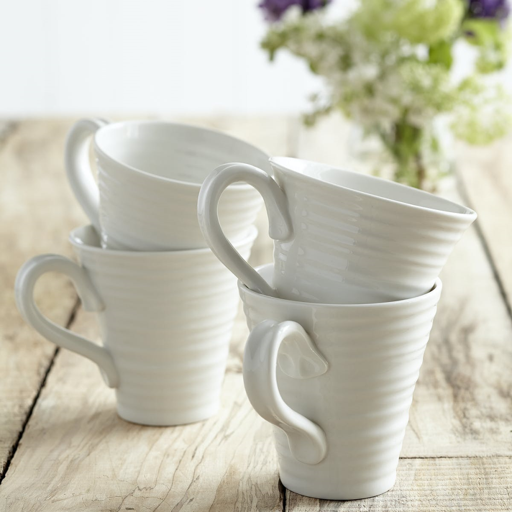 Ceramics Set of 4 mugs, 35cl, White-0