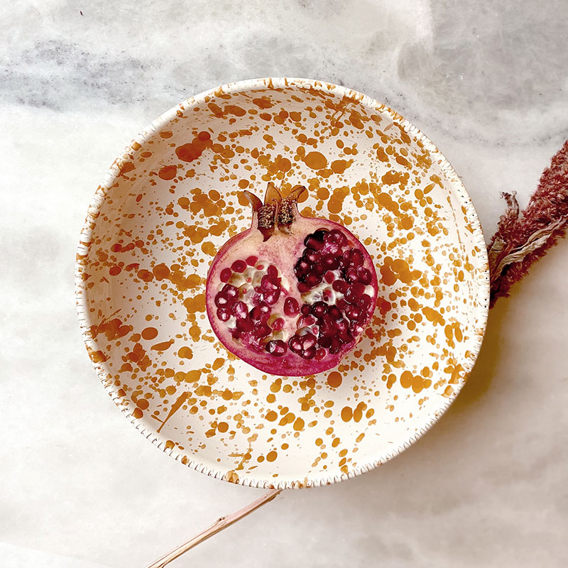 Splatter Pasta Bowl, D20cm, Burnt Orange-1