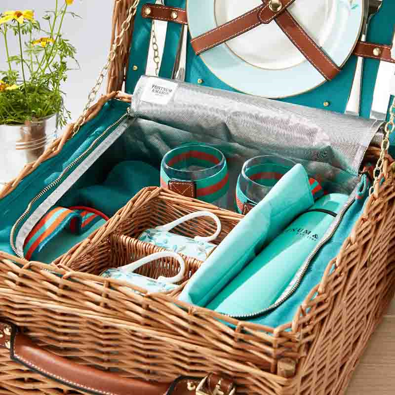 Fortnum's Camellia Picnic Hamper for Two, Eau De Nil-1