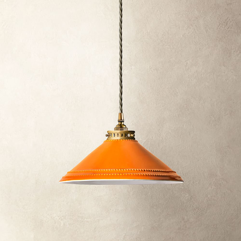 Ted Ceramic Shade with Antiqued Silver Gallery, D29.5cm, Orange-0