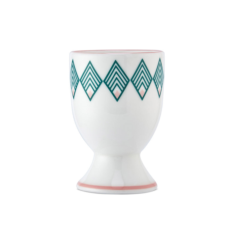 Gatsby Egg Cup, H6.5cm, Teal & Blush Pink-0